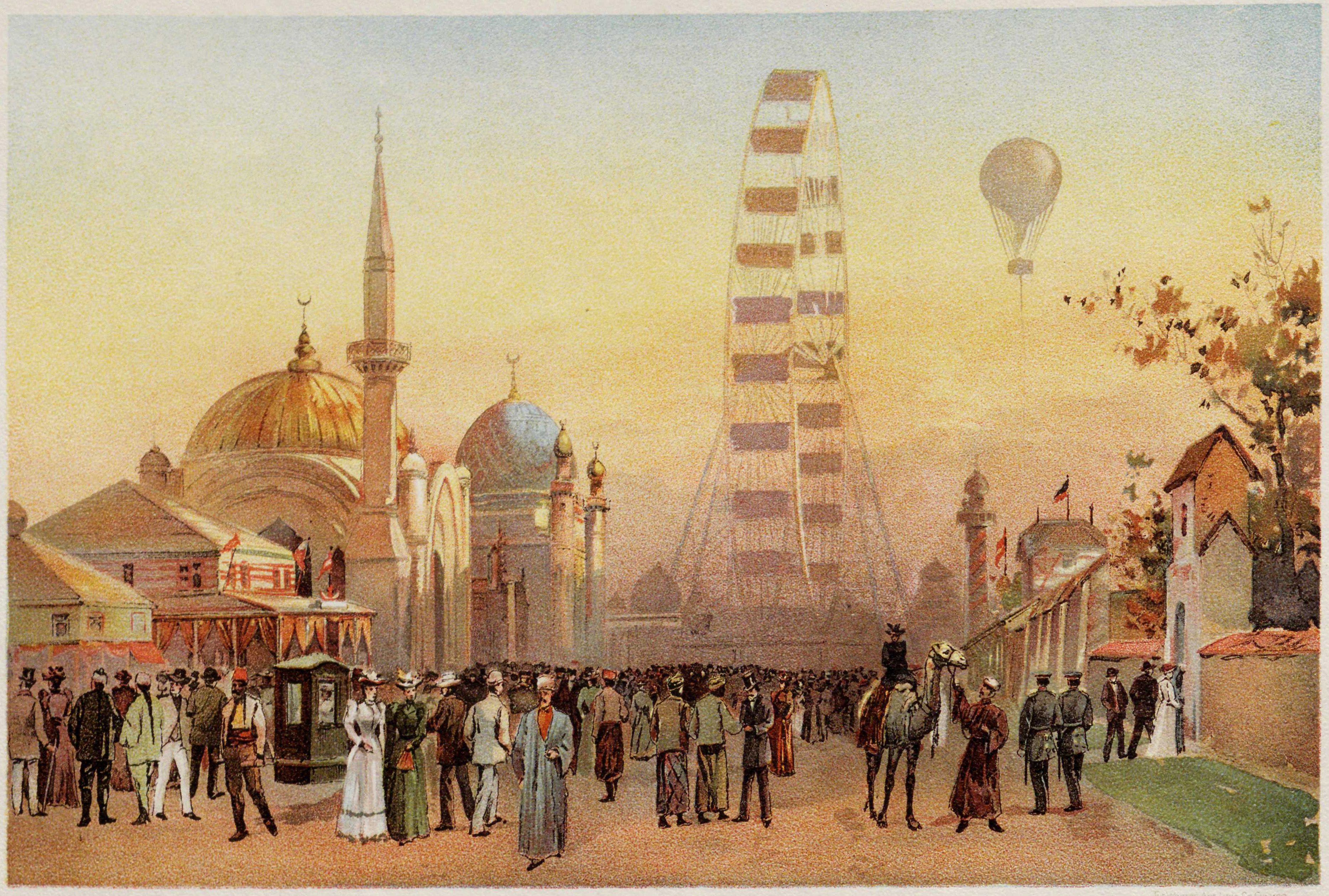 Illustration 'Along the Plaisance' from the World's Columbian Exposition